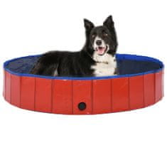 Greatstore Skládací bazén pro psy červený 160 x 30 cm PVC