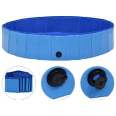 shumee Skládací bazén pro psy modrý 160 x 30 cm PVC