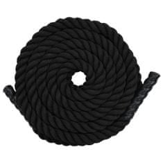 Greatstore Posilovací lano 9 m polyester černé