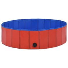 shumee Skládací bazén pro psy červený 120 x 30 cm PVC