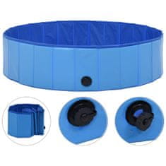 Greatstore Skládací bazén pro psy modrý 120 x 30 cm PVC