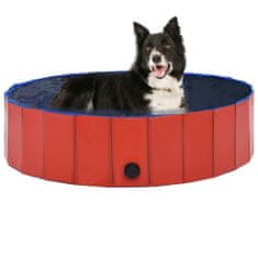 shumee Skládací bazén pro psy červený 120 x 30 cm PVC
