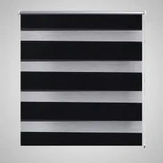 Greatstore Roleta den a noc / Zebra / Twinroll 50x100 cm černá