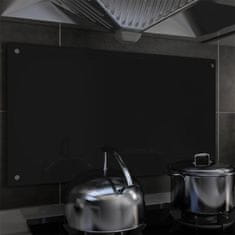 Greatstore Kuchyňský panel černý 90 x 50 cm tvrzené sklo
