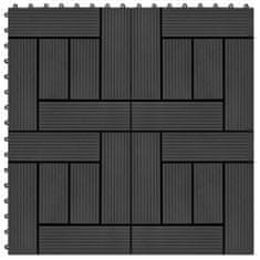 shumee Terasové dlaždice z dřevoplastu 11 ks 30 x 30 cm 1 m2 černé