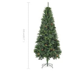 Greatstore Umělý vánoční stromek se šiškami zelený 210 cm