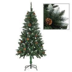 shumee Umělý vánoční strom vidaXL se šiškami a bílými třpytkami, 150 cm