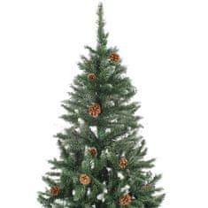 shumee Umělý vánoční stromek se šiškami a bílými třpytkami 180 cm