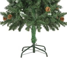 shumee Umělý vánoční stromek se šiškami a bílými třpytkami 150 cm