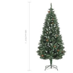 shumee Umělý vánoční stromek se šiškami a bílými třpytkami 180 cm