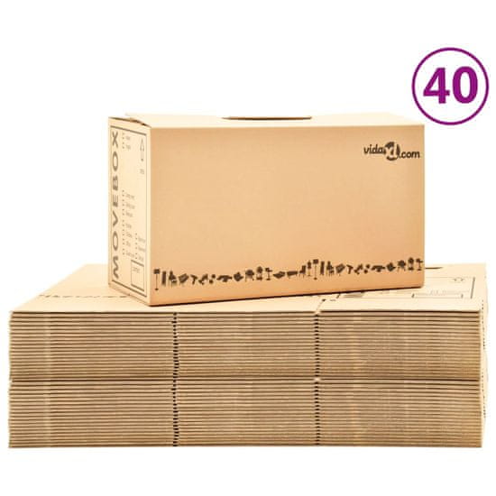 Greatstore Kartónové krabice na stěhování XXL 40 ks 60 x 33 x 34 cm