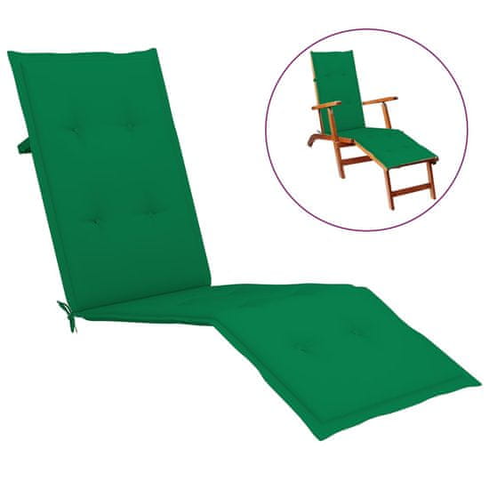 Vidaxl Poduška na polohovací židli zelená (75+105) x 50 x 4 cm