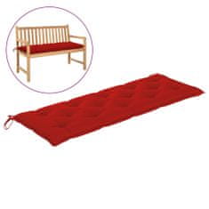 Greatstore Poduška na zahradní lavici červená 150 x 50 x 7 cm textil