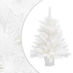 Greatstore Umělý vánoční stromek s realistickým jehličím bílý 65 cm