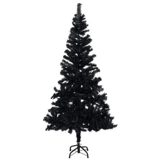 Greatstore Umělý vánoční stromek se stojanem černý 150 cm PVC