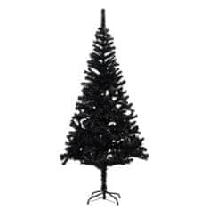 Greatstore Umělý vánoční stromek se stojanem černý 180 cm PVC