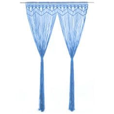 Petromila Macramé závěs modrý 140 x 240 cm bavlna