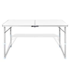 shumee Skládací kempingový stůl s nastavitelnou výškou, hliníkový 120 x 60 cm