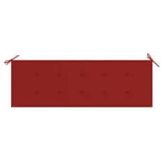 Vidaxl Polstr na zahradní lavici červený 150 x 50 x 4 cm