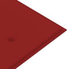 Greatstore Polstr na zahradní lavici červený 150 x 50 x 4 cm