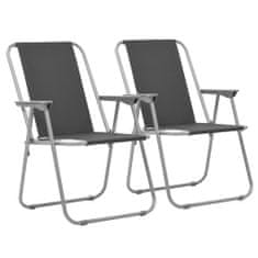 Greatstore Skládací kempingové židle 2 ks 52 x 59 x 80 cm šedé