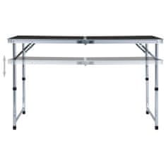 Vidaxl Skládací kempingový stůl šedý hliník 120 x 60 cm