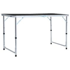 Vidaxl Skládací kempingový stůl šedý hliník 120 x 60 cm