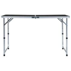 Greatstore Skládací kempingový stůl šedý hliník 120 x 60 cm
