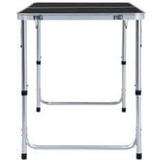 shumee Skládací kempingový stůl šedý hliník 120 x 60 cm