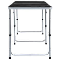 shumee Skládací kempingový stůl šedý hliník 240 x 60 cm