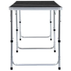 shumee Skládací kempingový stůl šedý hliník 180 x 60 cm