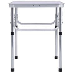 Vidaxl Skládací kempingový stůl bílý hliník 60 x 45 cm