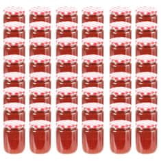 shumee Zavařovací sklenice s bíločervenými víčky 48 ks 230 ml