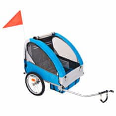 Vidaxl Vozík za kolo pro děti šedo-modrý 30 kg