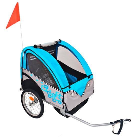 shumee Vozík za kolo pro děti, šedo-modrý, 30 kg