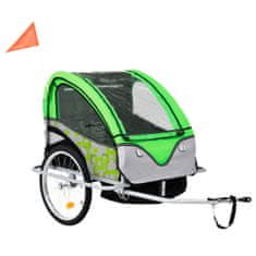 Greatstore Dětský vozík za kolo a kočárek pro běžce 2v1 zeleno-šedý