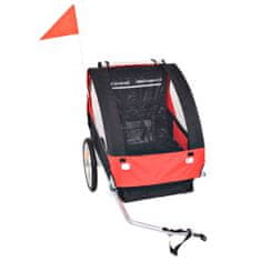 Vidaxl Vozík za kolo pro děti červeno-černý 30 kg