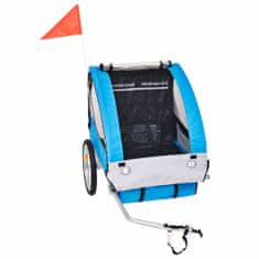 Vidaxl Vozík za kolo pro děti šedo-modrý 30 kg