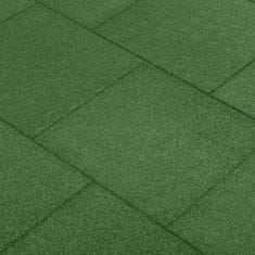 Vidaxl Protipádové dlaždice 6 ks pryžové 50 x 50 x 3 cm zelené
