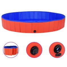 Vidaxl Skládací bazén pro psy červený 200 x 30 cm PVC