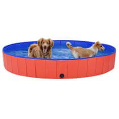 Greatstore Skládací bazén pro psy červený 200 x 30 cm PVC