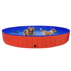 shumee Skládací bazén pro psy červený 300 x 40 cm PVC