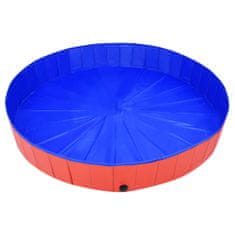 shumee Skládací bazén pro psy červený 200 x 30 cm PVC