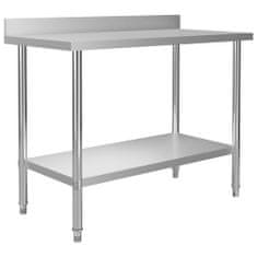 shumee Kuchyňský pracovní stůl přístěnný 120x60x93 cm nerezová ocel