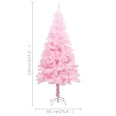 Greatstore Umělý vánoční stromek se stojanem růžový 120 cm PVC