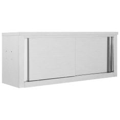 shumee Nástěnná kuchyňská skříň s posuvnými dveřmi 120x40x50 cm nerez