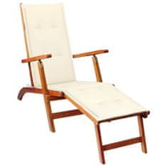 Greatstore Poduška na polohovací židli krémová (75+105) x 50 x 4 cm