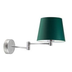 LYSNE.PL Nástěnná lampa se stínítkem LUGO kartáčovaná ocel rámeček, zelená