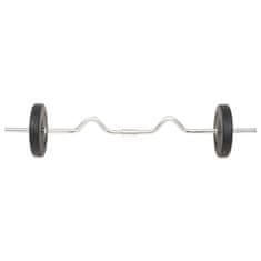 Vidaxl Sada činek barbell a dumbbell 30 kg