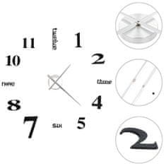 shumee 3D Nástěnné hodiny s moderním designem 100 cm XXL černé